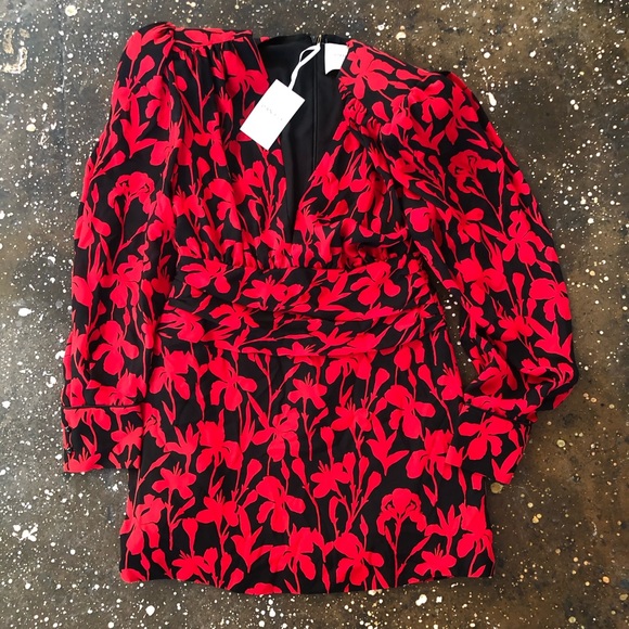 Daniele Carlotta Cinched Waist Floral Mini Dress L - Picture 8 of 11